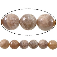 Sonnenstein Perle, rund, facettierte, 14mm, Bohrung:ca. 1.2-1.4mm, Länge ca. 15 ZollInch, 2SträngeStrang/Menge, ca. 27PCs/Strang, verkauft von Menge