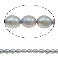 Riso coltivato in perla d'acqua dolce, perla d'acquadolce coltivata naturalmente, naturale, viola, grado A, 10-11mm, Foro:Appross. 0.8mm, Venduto per 15.5 pollice filo