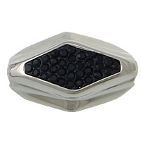 Edelstahl Magnetverschluss, mit Ton, Rhombus, originale Farbe, 25x14mm, Bohrung:ca. 6mm, 5PCs/Menge, verkauft von Menge
