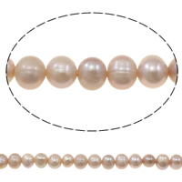 Bulvių išauginti gėlavandenių perlų karoliukai, Gėlo vandens perlų, Bulvė, natūralus, purpurinis, 9-10mm, Skylė:Apytiksliai 1.5mm, Parduota už Apytiksliai 14.2 Inch Strand