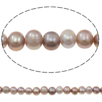 Bulvių išauginti gėlavandenių perlų karoliukai, Gėlo vandens perlų, Bulvė, natūralus, purpurinis, 9-10mm, Skylė:Apytiksliai 2mm, Parduota už Apytiksliai 15 Inch Strand