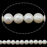 Bulvių išauginti gėlavandenių perlų karoliukai, Gėlo vandens perlų, Bulvė, natūralus, baltas, 8-9mm, Skylė:Apytiksliai 1.5mm, Parduota už Apytiksliai 15 Inch Strand