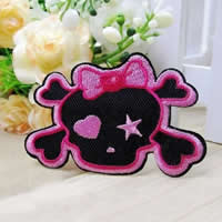 Iron on Patches Cloth Skull black Sold By Lot