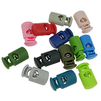 Plastic Spring Stopper with Iron Rectangle single hole mixed colors Sold By Lot