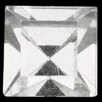 Glas Cabochoner, Square, sølvfarvet forgyldt, imitation rhinestone & forskellig størrelse for valg & rivoli tilbage & facetteret, 100pc'er/Bag, Solgt af Bag