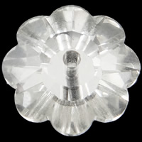 Abalorios de Cristal, Vidrio, Flor, chapado en color de plata, diamantes de imitación de cristal & diverso tamaño para la opción & facetas, agujero:aproximado 0.5-1mm, 100PCs/Bolsa, Vendido por Bolsa