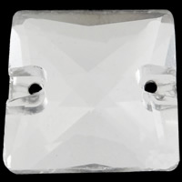 Łącznik szkło, Kwadrat, Platerowane w kolorze srebra, imitacja rhinestone & różnej wielkości do wyboru & fasetowany & kółko1/1, otwór:około 0.5-1mm, 100komputery/torba, sprzedane przez torba