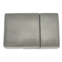 магнитная  застежка  из нержавеющей стали, нержавеющая сталь, Прямоугольная форма, больше размеров для выбора, оригинальный цвет, отверстие:Приблизительно 14x5mm, 10ПК/Лот, продается Лот