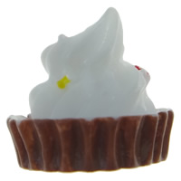 Food Resin Cabochon Cake flat back white Sold By Bag