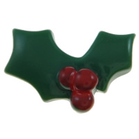 Food Resin Cabochon Cherry flat back green Sold By Bag
