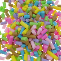 Polymeer klei vullingen, Polymer Clay, Buis, gemengde kleuren, 1x2mm, Verkocht door Bag