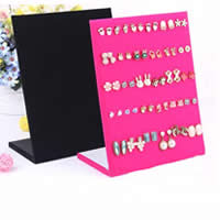 Velvet Earring Display, Composite Wood, with Velveteen, Rectangle, more colors for choice, 25x20cm, 7.5cm, 10PCs/Lot, Sold By Lot