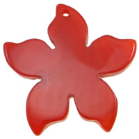 Red Agate Μενταγιόν, Λουλούδι, 48x6mm, Τρύπα:Περίπου 2.5mm, 10PCs/τσάντα, Sold Με τσάντα
