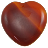 Red Agate Μενταγιόν, Καρδιά, 40x40x9mm, Τρύπα:Περίπου 1.5mm, 10PCs/τσάντα, Sold Με τσάντα