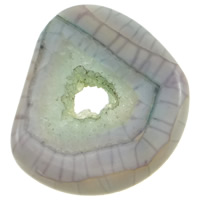 Grå Agate vedhæng, Nuggets, kan bruges som vedhæng eller perle, 46x39x5mm, Hole:Ca. 8-10mm, 10pc'er/Bag, Solgt af Bag