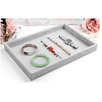 Display Case, Cardboard, with Velveteen, Rectangle, grey, 350x240x30mm, 5PCs/Lot, Sold By Lot