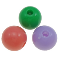 Perles acryliques de Style gelée, Acrylique, Rond, couleurs mélangées, 10-13mm, Trou:Environ 2-2.5mm, Environ 1000PC/sac, Vendu par sac