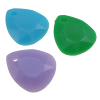 Acrylic Pendants Teardrop faceted & jelly style mixed colors Approx 2mm Sold By Bag