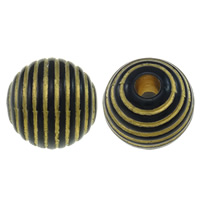 Golddruck Acryl Perlen, rund, Volltonfarbe, schwarz, 19.5x18.5mm, Bohrung:ca. 5mm, ca. 125PCs/Tasche, verkauft von Tasche