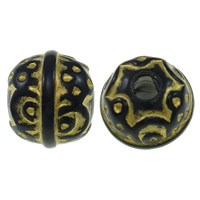 Gold Accent Acrylic Beads Drum solid color black Approx 4mm Approx Sold By Bag