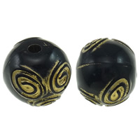Gold Accent Acrylic Beads Round solid color black Approx 3mm Approx Sold By Bag