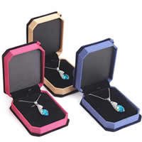 Velvet Necklace Box Plastic with Velveteen Rectangle Sold By Lot