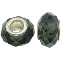 European kristalli helmiä, Rondelli, messinki Kaksoisjohdin ilman peikko & kasvot, Crystal Bronze Shade, 14x9mm, Reikä:N. 5mm, 20PC/laukku, Myymät laukku