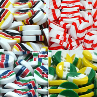 Plastic knopen, Rond plat, meer kleuren voor de keuze, 12.50mm, Gat:Ca 1-2mm, 300pC's/Bag, Verkocht door Bag