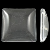 Cabochões de cristal, Quadrado, tamanho diferente para a escolha & traseira plana, transparente branco, 100PCs/Bag, vendido por Bag