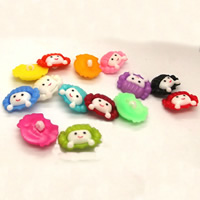 PC Plastic Shank Button, Meisje, gemengde kleuren, 17x22mm, Gat:Ca 1-2mm, 100pC's/Bag, Verkocht door Bag
