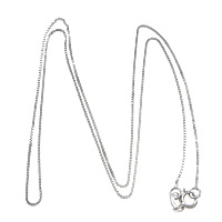 925 Sterling Silver Necklace Chain platinum plated box chain 0.80mm Length Approx 18 Inch Sold By Lot