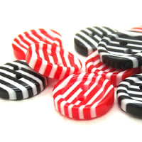Resin Button Flat Round double-hole & stripe 11mm Approx 1-2mm Sold By Bag