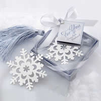 Stainless Steel Bookmark with Nylon Cord Snowflake with paper tag Sold By Lot