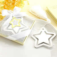 Stainless Steel Bookmark with Nylon Cord Star with paper tag Sold By Lot