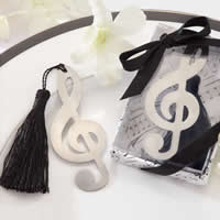 Stainless Steel Bookmark with Nylon Cord Music Note with paper tag Sold By Lot