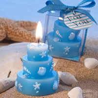 Paraffine kaarsen, met Katoen, Taart, blauw, 55x55x70mm, 30pC's/Lot, Verkocht door Lot