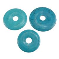 Turkos-Under, Syntetisk Turkos, Donut, olika storlek för val, blå, Hål:Ca 10.5mm, 20PC/Lot, Säljs av Lot