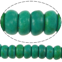 Turquoise Kralen, Synthetische Turquoise, Rondelle, groen, 2x4.50mm, Gat:Ca 1mm, Lengte Ca 16 inch, 20strengen/Lot, Ca 181pC's/Strand, Verkocht door Lot