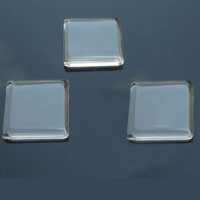 Glass Cabochons Square transparent & flat back Sold By Lot