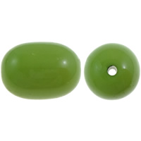 Grânulos acrílicos de cor sólida, acrilico, Oval, Maçã verde, 26x19mm, Buraco:Aprox 3mm, Aprox 75PCs/Bag, vendido por Bag