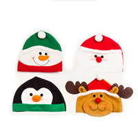 Baumwollsamt Weihnachtsmütze, handgemacht, für Kinder & Weihnachtsschmuck, gemischte Farben, 280x230x10mm, 20PCs/Menge, verkauft von Menge