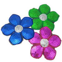 Sewing on Patch Cloth with Plastic Sequin Flower mixed colors Sold By Bag