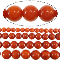 Natural Coral Beads Round reddish orange Approx 0.5mm Length Approx 16 Inch Sold By Lot