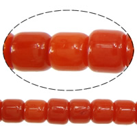 Természetes korall gyöngyök, Oszlop, vöröses-narancs, 3x4mm, Lyuk:Kb 0.5mm, 10Strands/Strand, Kb 120PC-k/Strand, Naponta eladott Kb 15 inch Strand