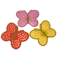 Stickerei Flecken Logo, Stoff, mit Kunststoff Pailletten, Schmetterling, gemischte Farben, 60x78x1mm, 99PCs/Tasche, verkauft von Tasche