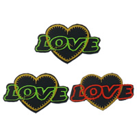 Iron on Patches Cloth Winged Heart word love mixed colors Sold By Bag