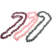 Collar de Perlas Natural de Freshwater, Perlas cultivadas de agua dulce, Barroco, Top perforado & 2-sarta, color mixto, 7-8mm, longitud aproximado 23.5 Inch, 5Strandsfilamento/Bolsa, Vendido por Bolsa