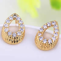 Gets® Jewelry Earring Brass Teardrop 18K gold plated with cubic zirconia nickel lead & cadmium free 10mm Sold By Pair