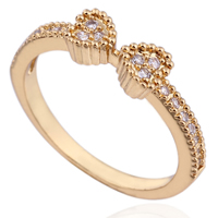 Gets® Finger Ring Brass Heart 18K gold plated & with cubic zirconia nickel lead & cadmium free 5mm Sold By PC