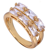 Gets® Finger Ring Brass Donut 18K gold plated & with cubic zirconia nickel lead & cadmium free 4mm Sold By PC